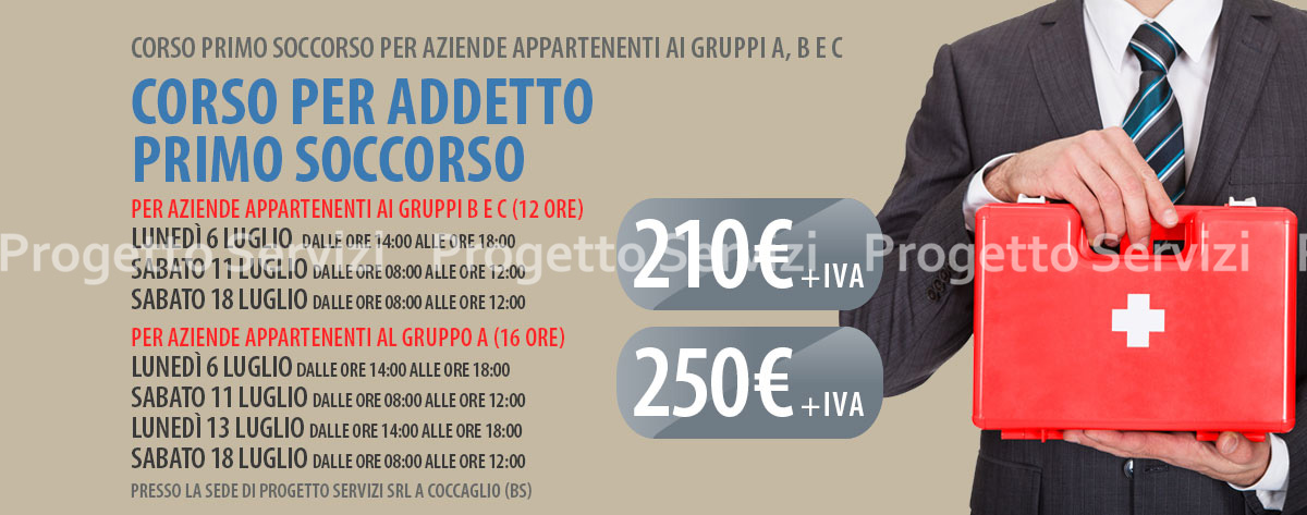 CORSO PER ADDETTO PRIMO SOCCORSO - Progetto Servizi