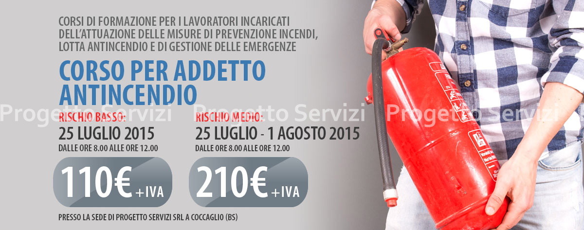 CORSO PER ADDETTO ANTINCENDIO - Progetto Servizi